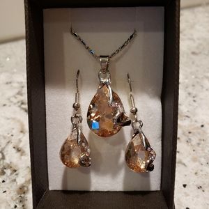 Crystal necklace and earring set.